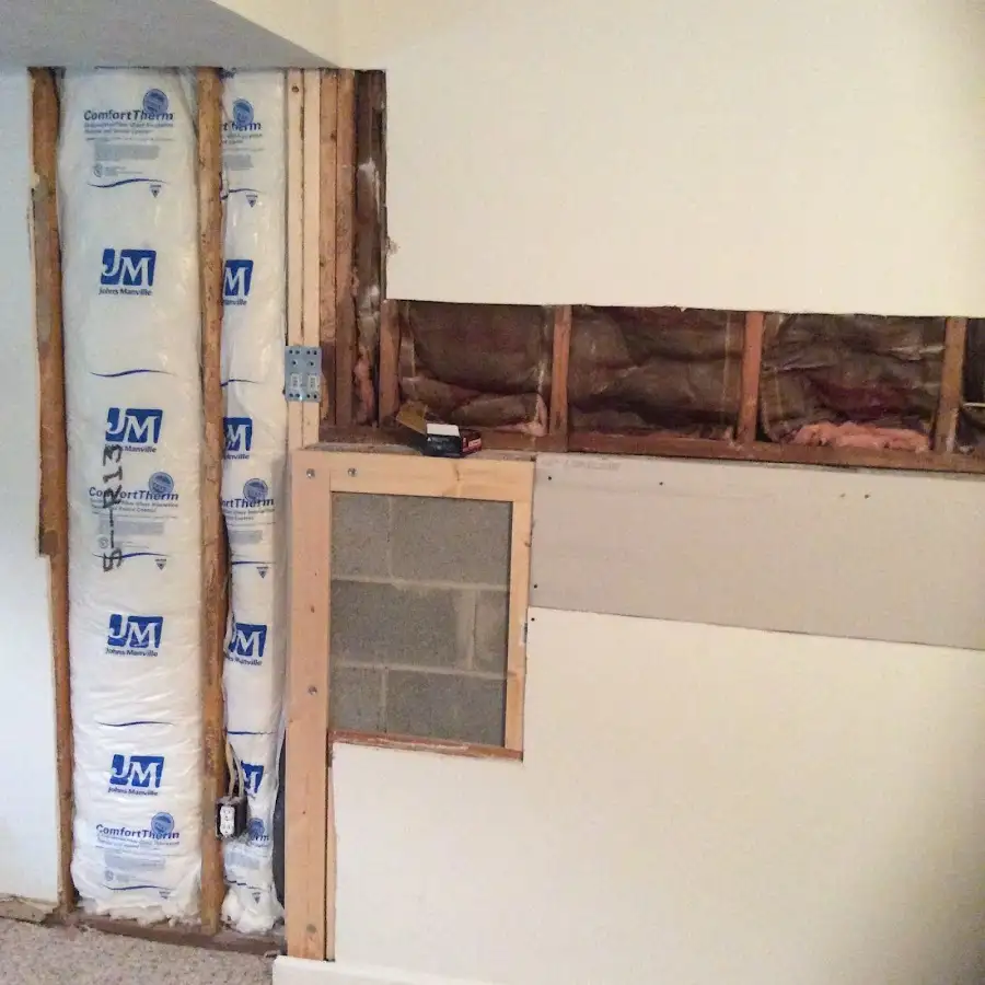 Wall insulation replacement during Basement Flood Cleanup in Elmhurst
